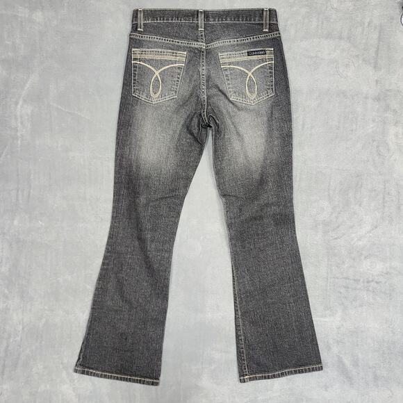 Calvin Klein Jeans Stretch Flare Distressed Black Size 4 - Picture 2 of 8